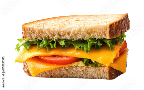 Cheese sandwich isolated on white background, png