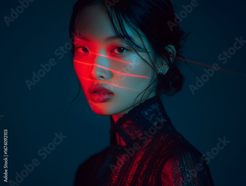 Futuristic editorial photo elegant  model my