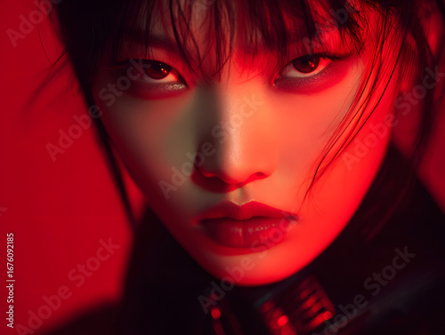 Futuristic fashion photography young Chinese mode