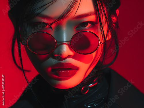 Futuristic fashion photography young Chinese mode