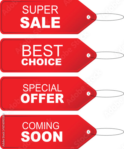 Super Sale and Special Offer Tags for Retail Promotions