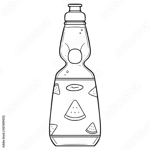 watermelon ramune illustration hand drawn outline vector