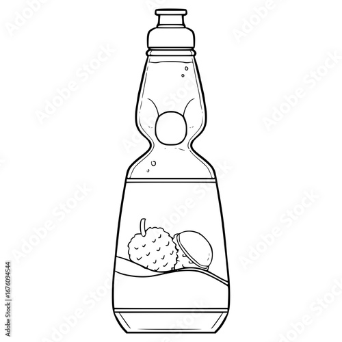 lychee ramune illustration hand drawn outline vector