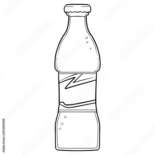 soda bottle illustration hand drawn outline vector