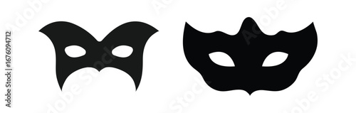 Mask icon. thief mask with eye slit symbol. Superhero, Masquerade, Hidden villain