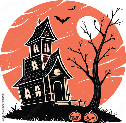 A silhouette of  Halloween themed design.