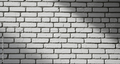 Wallpaper Mural White Brick Wall Texture with Shadow, Architectural Background Torontodigital.ca