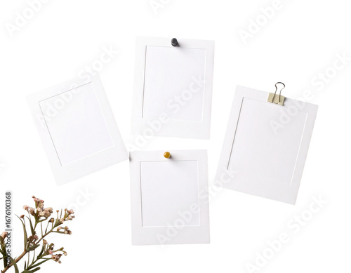Untitled design - Realistic photo cards mockup. Push pin attached frames (2)