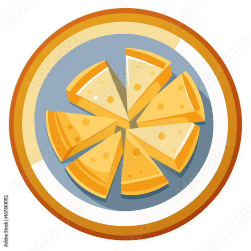 Artistic rendition of sliced cheese quesadillas served on a decorative plate
