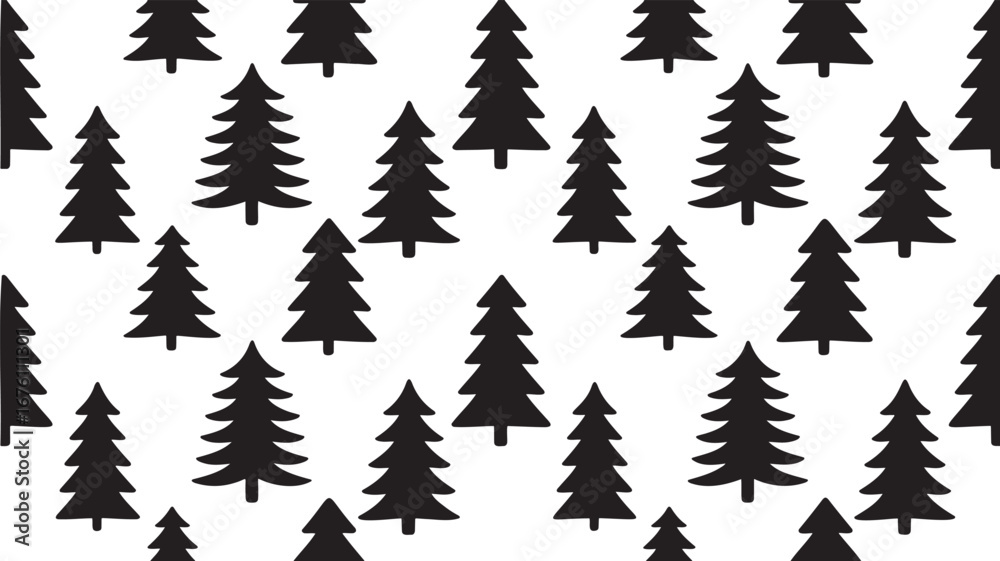 Obraz premium Seamless Black Silhouette Pattern Collection – Minimal Vector Shapes on Transparent Background