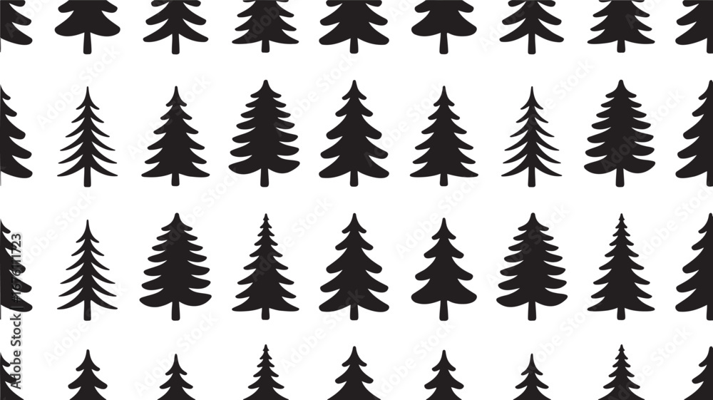Fototapeta premium Seamless Black Silhouette Pattern Collection – Minimal Vector Shapes on Transparent Background