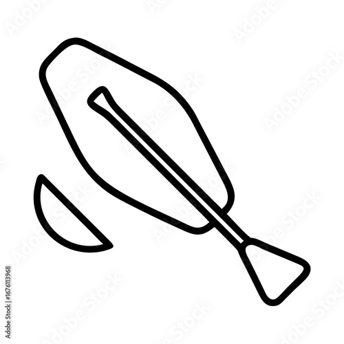 Paddleboard Paddle icon.  Sleek paddleboard paddle, essential equipment for stand-up paddleboarding and water recreation, promoting fitness and adventure.