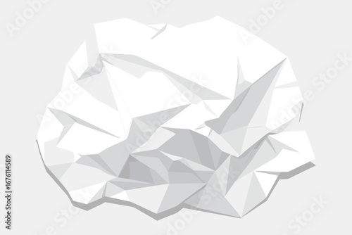 crumpled paper ball isolated