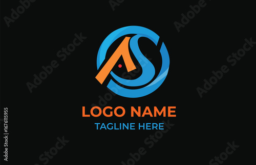 As Letter logo design 