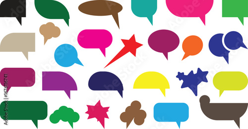  Collection of hand drawn speech bubbles and thought balloons comic