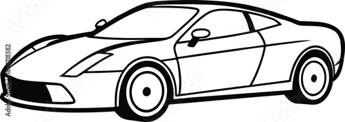 Vector art of a sports car in outline