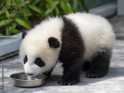 a real giant panda cub cute very fat and cute 