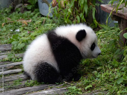 a real giant panda cub cute very fat and cute 