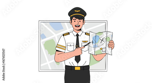 Pilot Showing a Detailed Navigation Map