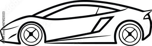 Vector art of outline of a modern sports car