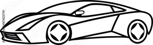 Vector art of outline of a modern sports car