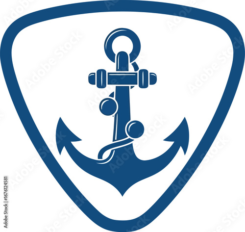 Nautical anchor emblem maritime symbol sea adventure voyage marine icon vector