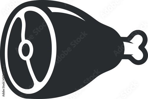 Modern ham hocks and pork shanks simple iconography for culinary marketing vector