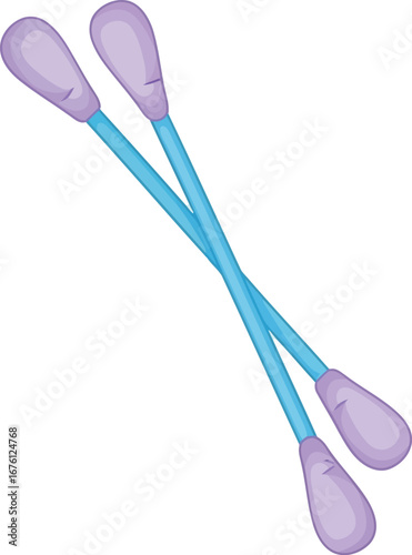 Cosmetic cotton swabs for makeup application and beauty care vector