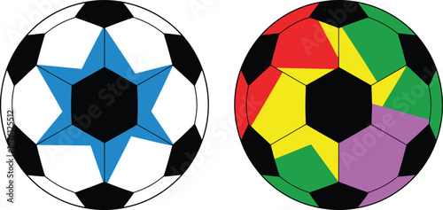 Soccer balls vector art illustration for sports and recreation