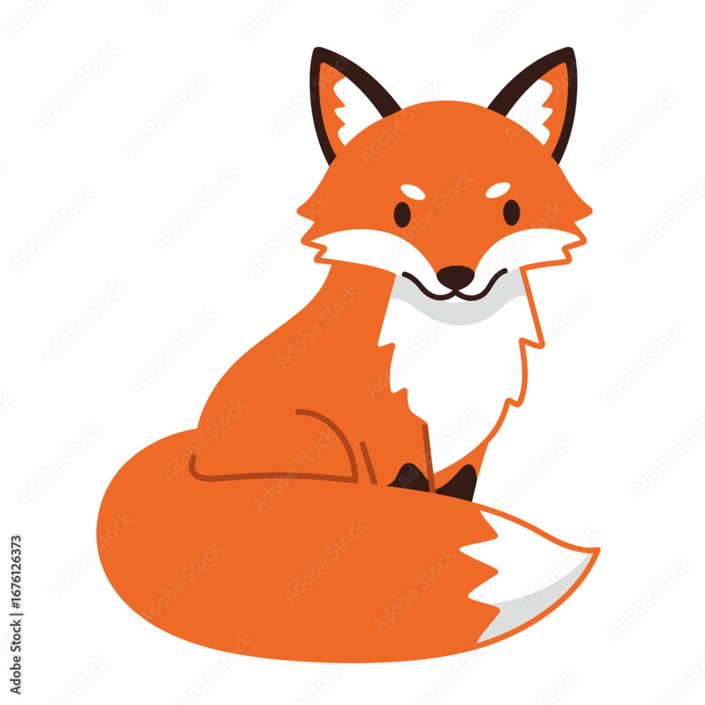Obraz premium Cute cartoon fox illustration perfect for nature and wildlife designs