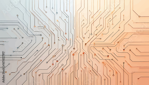Circuit board A digital vector illustration of interconnected pathways and microchips
