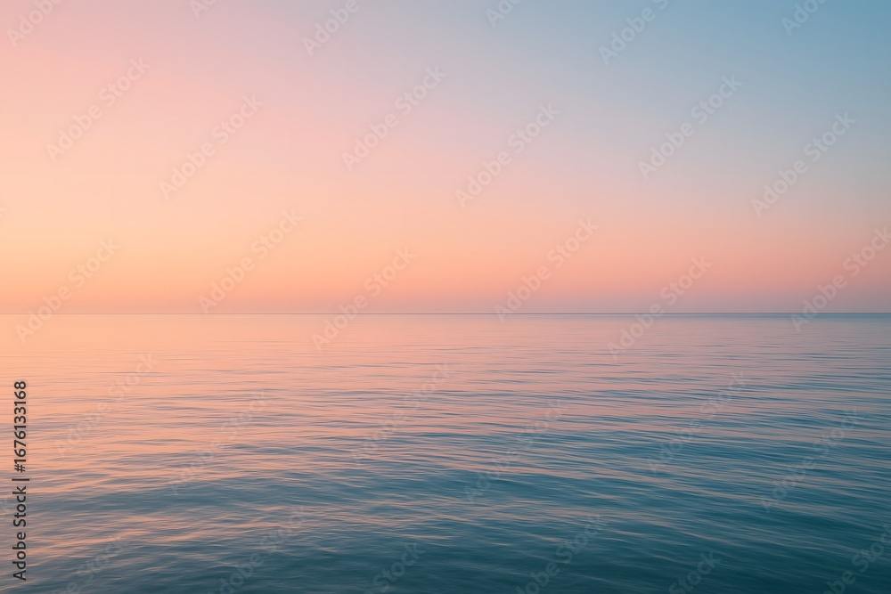 Obraz premium Minimalist pastel ocean horizon