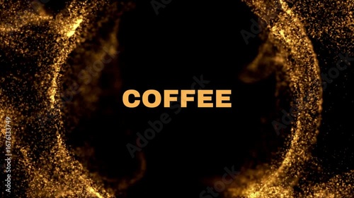 Coffee luxurious gold color text animation video