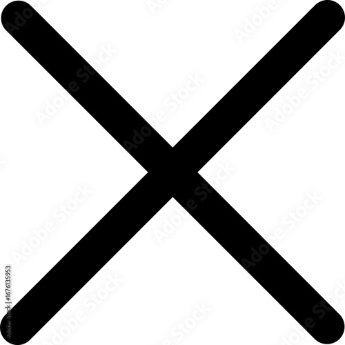 Bold black 'X' mark symbol on a clean white background, symbolizing negation, error, or closure