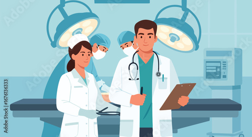 Medical team in operating room