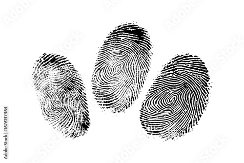 Vector black fingerprint background. Detailed fingerprint on grunge background symbolizing identity verification.