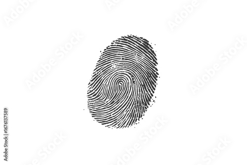 Vector black fingerprint on white Transparent background. Unique fingerprint identification security crime forensic evidence scan isolated on transparent background.
