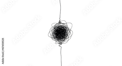 Tangled black line line art