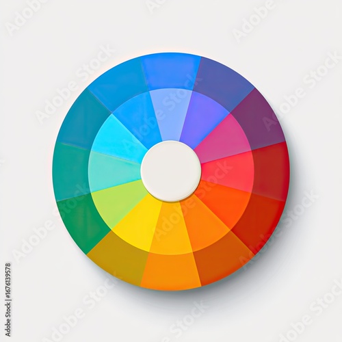 Circular color wheel, vibrant hues