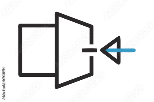 Abstract geometric icon representing a process or input entering a system