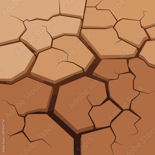 Cracked dry earth surface with deep fissures.