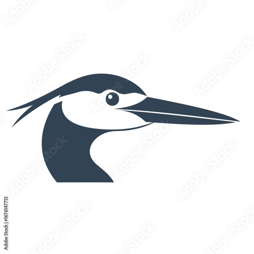 Stylized illustration of a bird's head in profile.