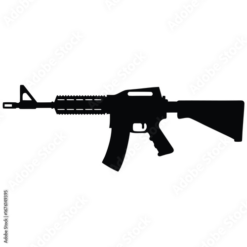 Black silhouette of a rifle firearm weapon