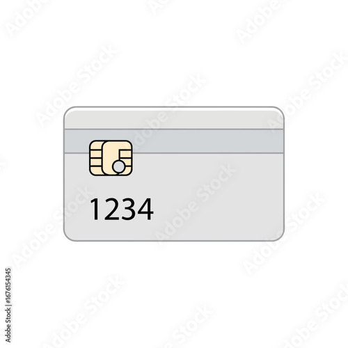 A white credit card with a chip and numbers.