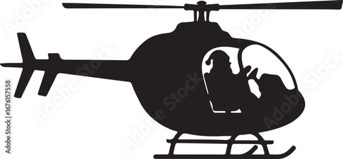 Santa helicopter with reindeer christmas holiday