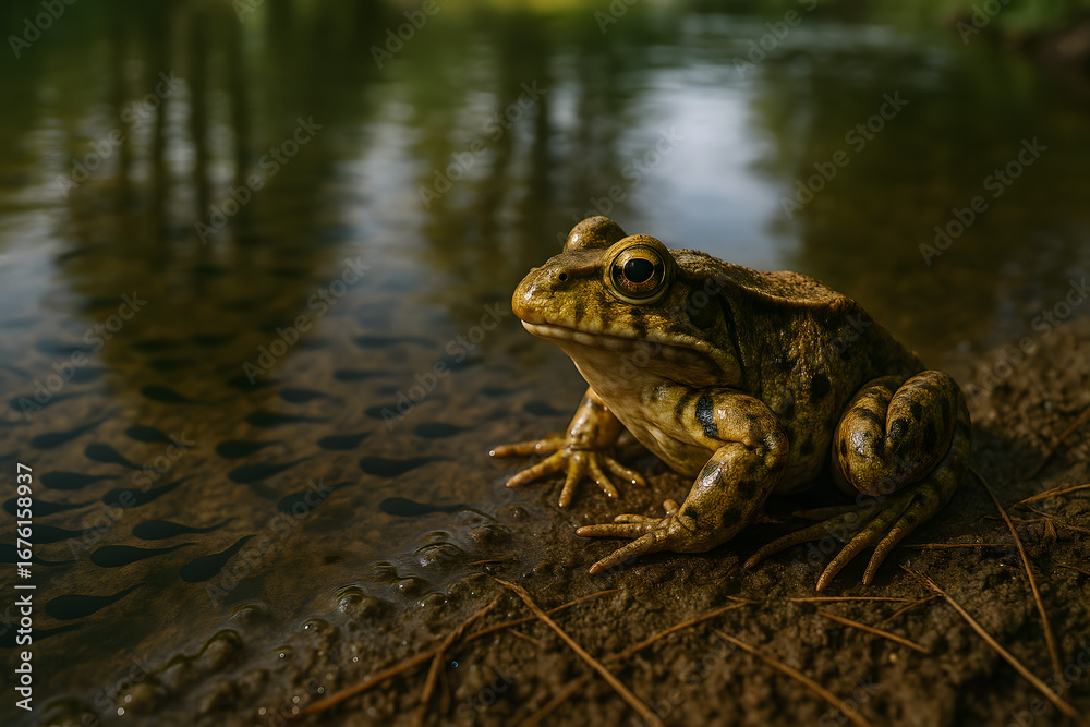 Obraz premium frog and tadpols