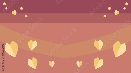 Abstract background with decorative hearts in warm colors  