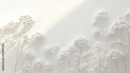 a monochromatic, almost angelic palette of white and off white,3D soft pop
