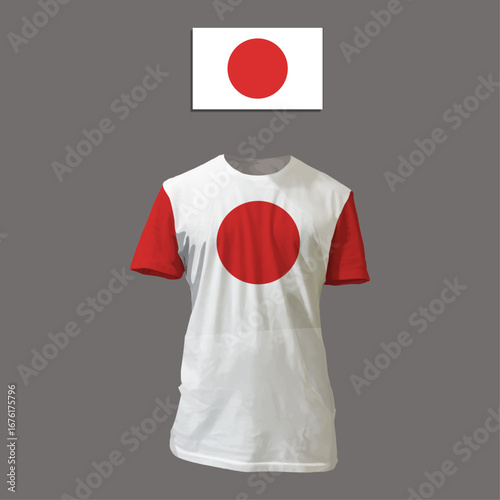 Japanese Flag and T-Shirt Design Representing Culture and Identity