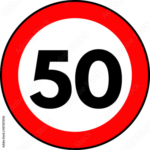 Speed Limit 50 Sign Vector